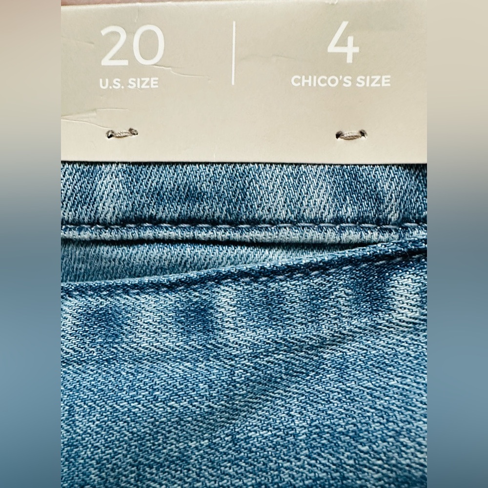 Chico’s Button Front Denim Skirt Size 4 (20) Blue With Removable Belt NWT - Picture 10 of 11